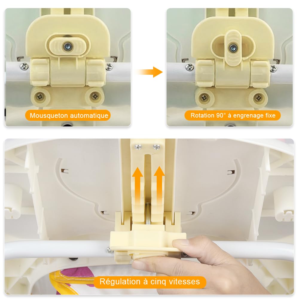 Lauflernhilfe für Babys mit Spielset und Bodenmatte, robust, faltbar, mit 5 verstellbaren Positionen