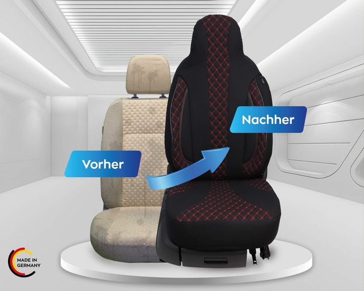 BREMER SITZBEZÜGE Mass Sitzbezüge Schonbezüge für Mercedes GLK X204 PL402 PL402 Schwarz/Rote Naht, P