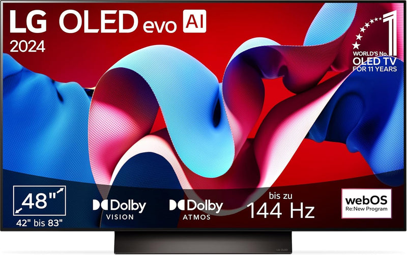 LG OLED48C47LA TV 48" (121 cm) OLED evo Fernseher (α9 Gen7 4K AI-Prozessor, webOS 24, Dolby Vision,