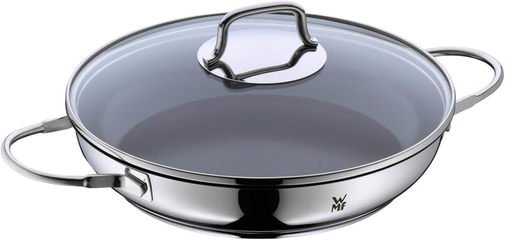 WMF Devil Servier-Schmorpfanne Induktion 26 cm mit Glasdeckel, Cromargan Edelstahl beschichtet, Kera