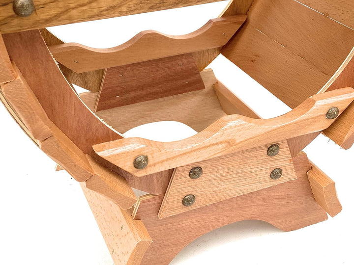 DanDiBo Weinregal Holz Stehend Weinfass 6 Flaschen Natur Flaschenregal Flaschenhalter Fass 6 Flasche