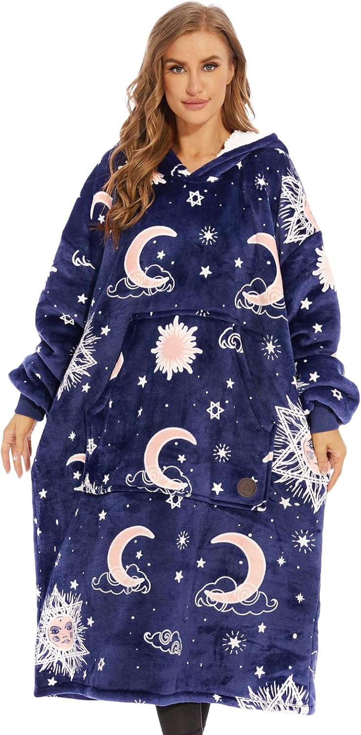 THREE POODLE Decken Hoodie, Oversize Hoodie Decken Pullover Kuschelpullover für Damen Herren Kinder,
