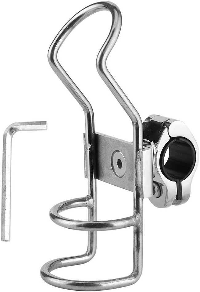 Qiilu Angelrutenhalter, Angelrutenhalter Edelstahl-Schienenhalterung Stangenhalterung Stützklemme Bo