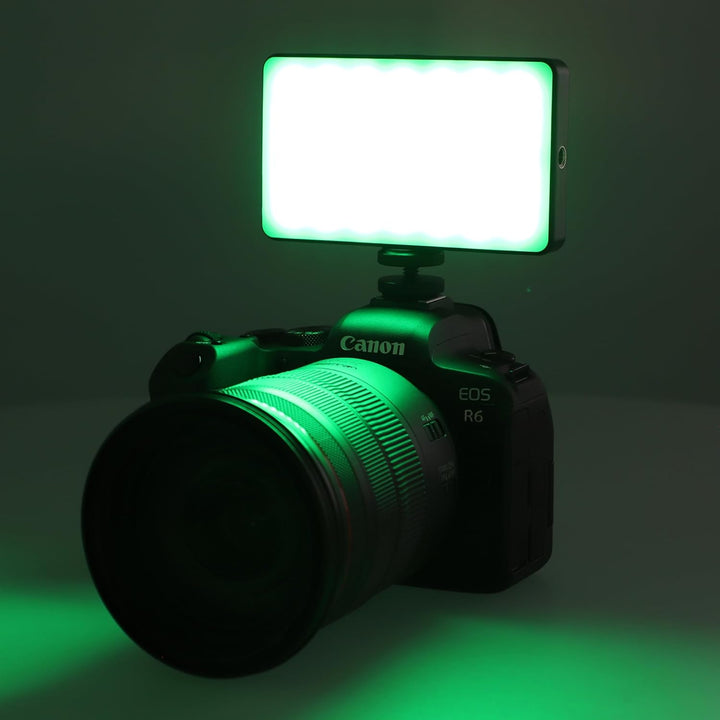 ayex vielseitige RGB LED Videoleuchte mit 20 Lichteffekten LCD-Display und integriertem Akku 20 Lich