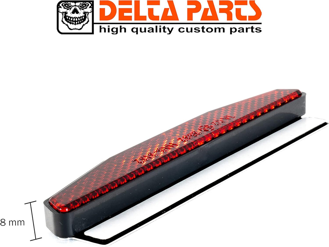 Delta Parts - Reflektor Rückstrahler für Motorrad – Katzenauge hinten - Reflektor inkl. Halteblech a