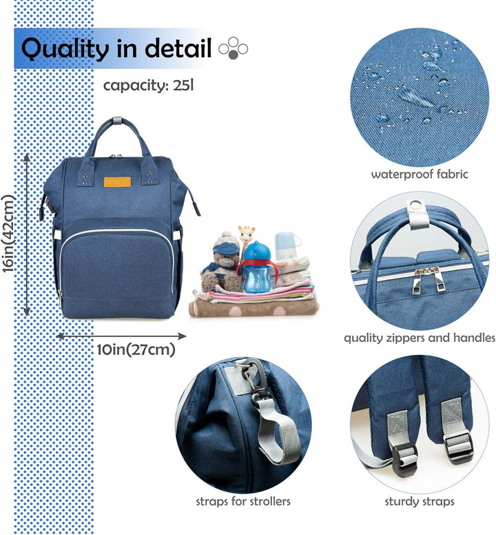 NEVEQ Baby Wickelrucksack, Babytasche für Reise, Wickeltasche Grosse Kapazität, Multifach Reise Ruck