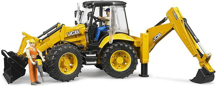 bruder 02454 - JCB 5CX eco Baggerlader - 1:16 Baustelle Baufahrzeug Löffelbagger Heckbagger Arbeiter