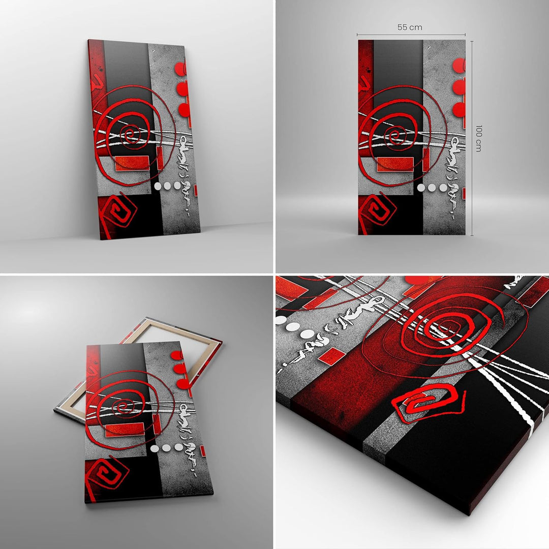 Bilder auf Leinwand 55x100cm Leinwandbild mit Rahmen Grafik geometrische figuren kreis Gross Wanddek