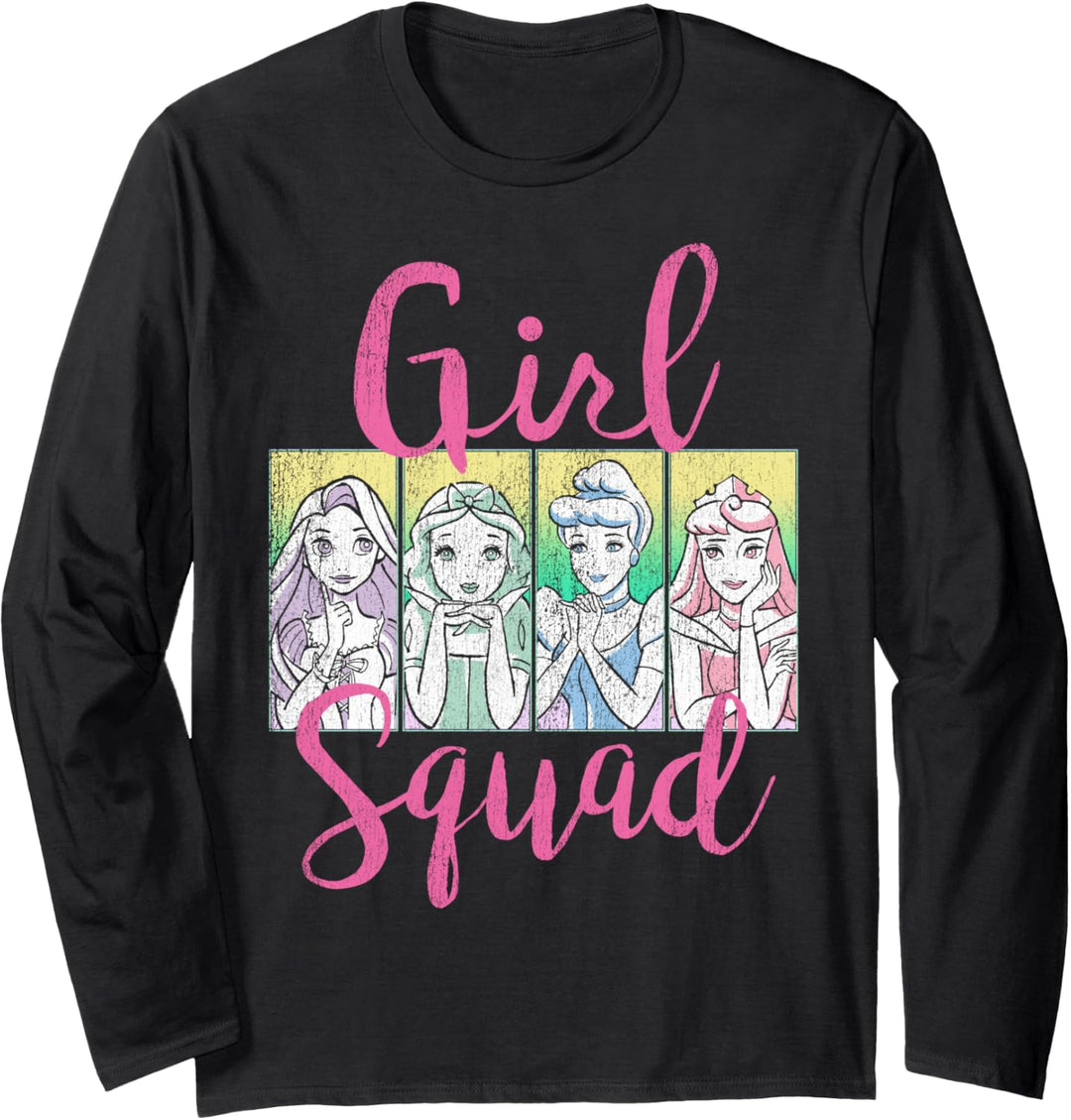 Disney Princess Girl Squad Panel Outline Langarmshirt