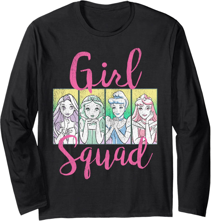 Disney Princess Girl Squad Panel Outline Langarmshirt
