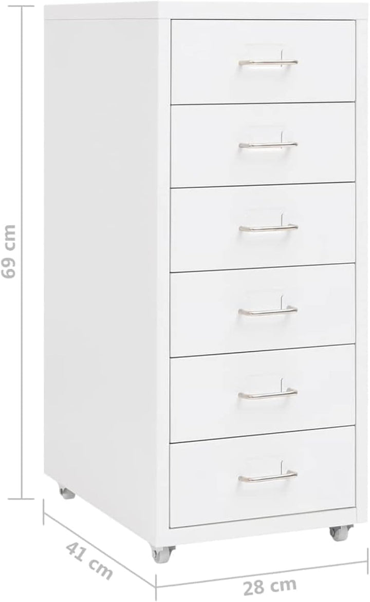Tidyard Aktenschrank mit Rollen Büroschrank Schubladenschrank Stahlschrank Universalschrank Schrank