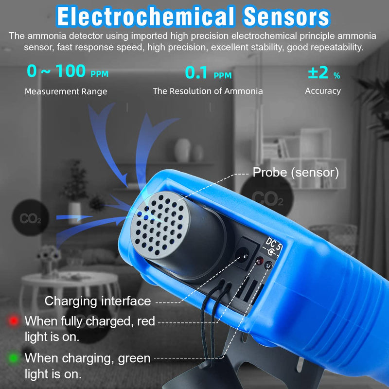 AOPUTTRIVER AP-5800G Ammoniak-Gas-Detektor, Tester-Monitor, Particle Detector Professional Meter für