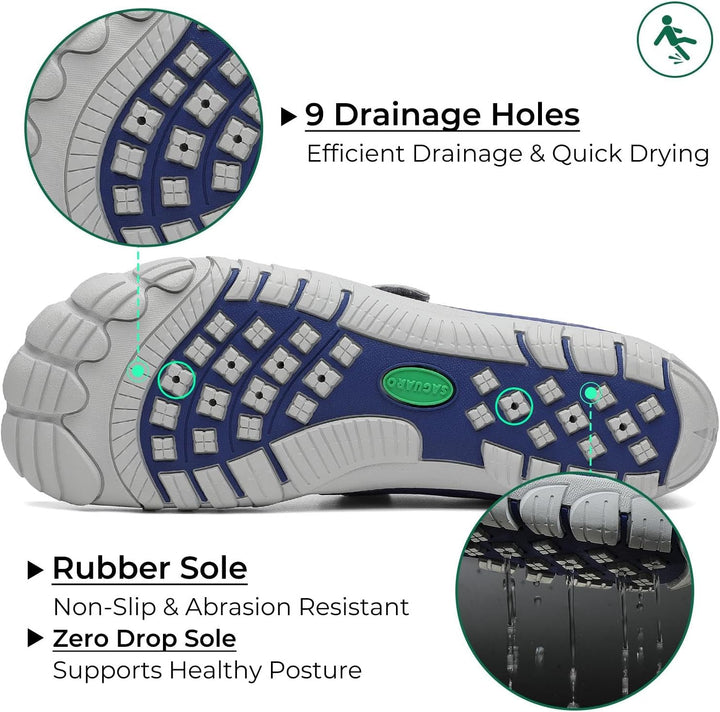 SAGUARO Badeschuhe für Herren Damen - 7/9 Drainagelöcher Schnelltrocknende rutschfest, Gr 35-48 45 E