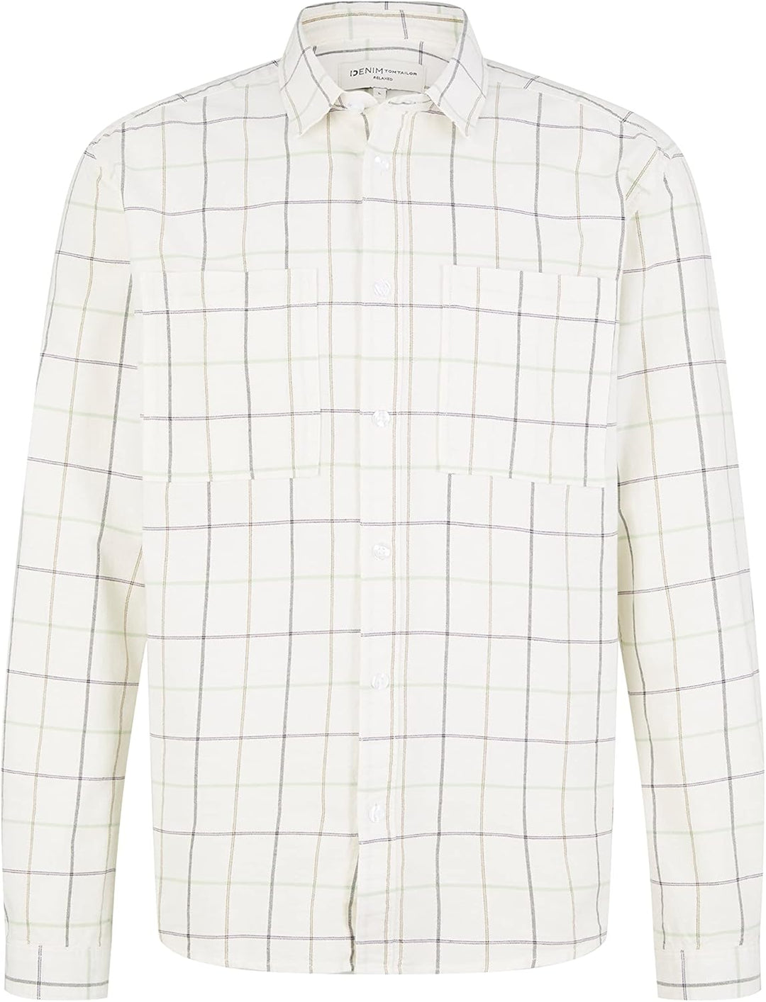 TOM TAILOR Denim Herren Relaxed Fit Karo-Hemd M 31153 - Off White Colorful Check, M 31153 - Off Whit