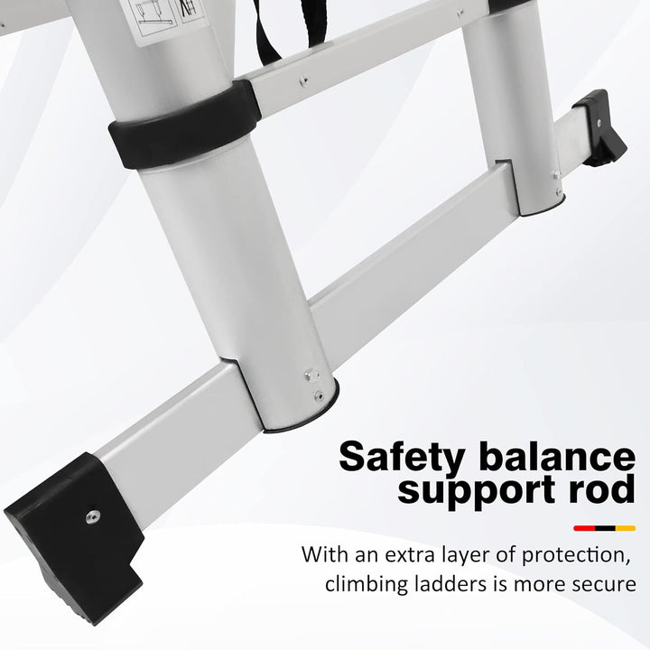 5M Teleskopleiter, Mehrzweckleiter,Rutschfester Aluleiter Klappleiter Schiebeleiter Sprossenleiter A