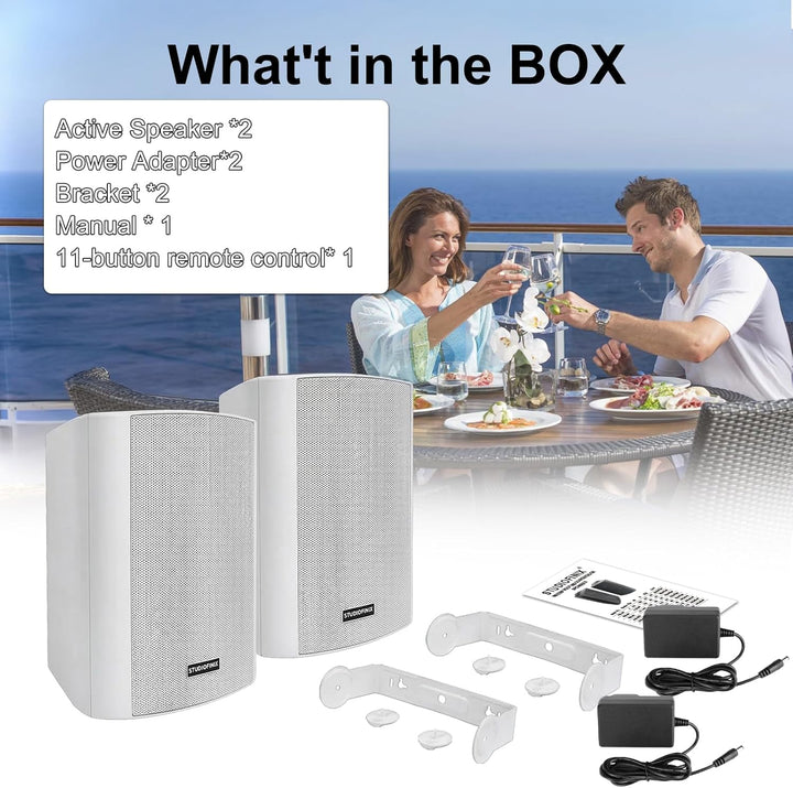 STUDIOFINIX 5,25-Zoll-Lautsprecher (300 W), wasserdicht, für den Innen- und Aussenbereich, Bluetooth