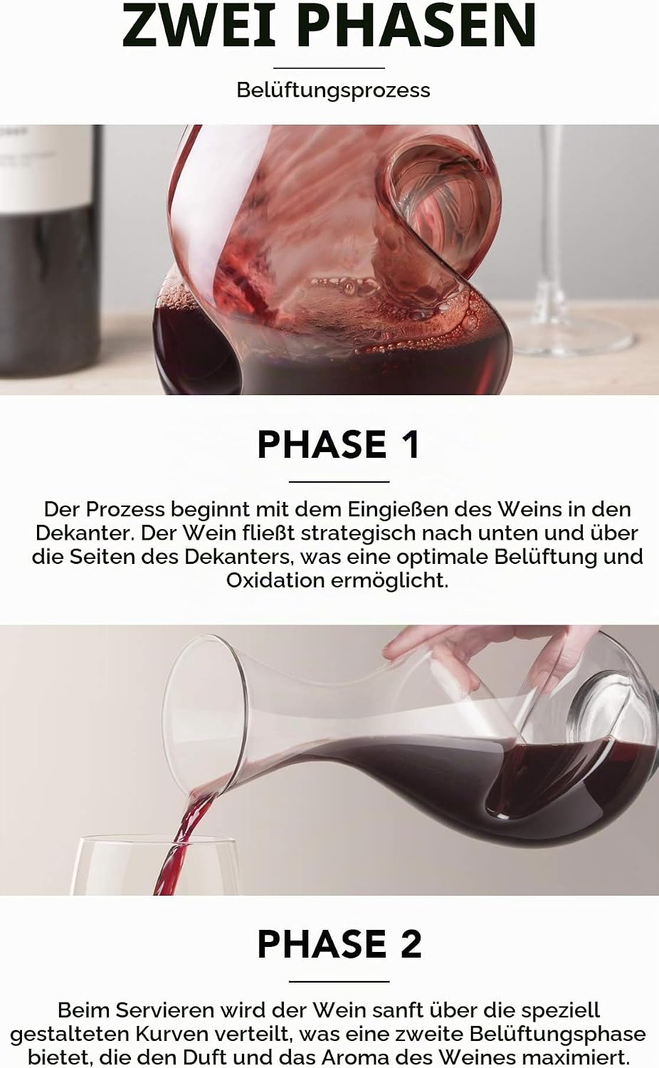 Dekanter "Fine Wine" für 0,7 l Einzigartige, Einzigartige