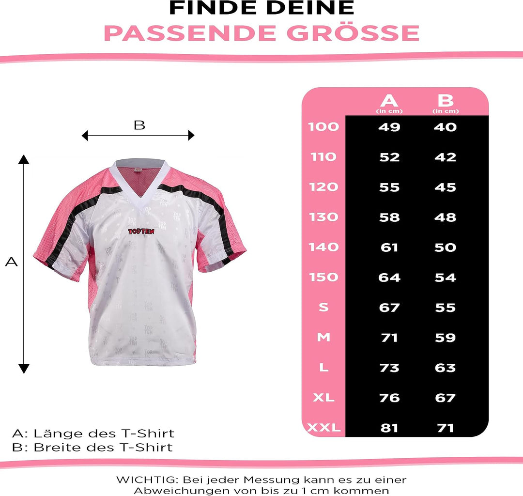 T-Shirt mit V-Ausschnitt zum Kickboxen „Kickboxjacke Mesh“ Schwarz - Pink S, Schwarz - Pink S