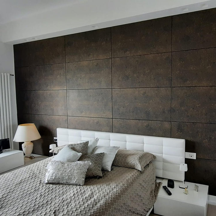 Decosa Wandpaneel Betonoptik in Anthrazit - 16 Platten = 4 m2 - Wandpaneele in Beton Dekor - Wand Pa