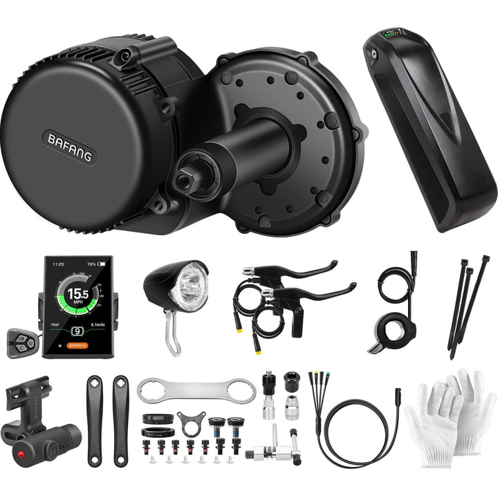 Bafang Mittelmotor 250w 36V mit Akku BBS01B G340 ebike Umbausatz Mit Bafang Display, Batterie (Optio