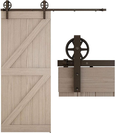 CCJH 183CM (6FT) Schiebetürbeschlag Set Schiebetürsystem Laufschiene für Schiebetür Hängeschiene für