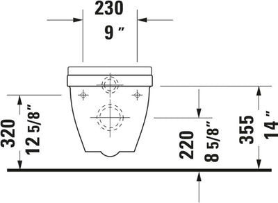 Duravit Starck 3 WC-Suspended Starck 3 230 mm weiss