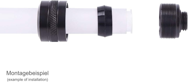 Alphacool ‎17477 Eiszapfen PRO 16mm HardTube Fitting G1/4 - Deep Black Sixpack Anschluss