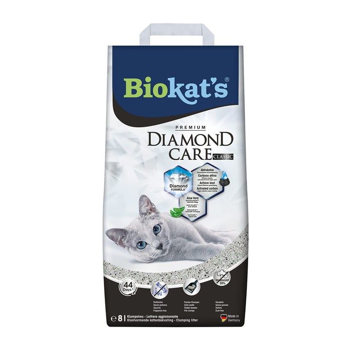 Biokat's Diamond Care Classic ohne Duft - Feine Katzenstreu mit Aktivkohle und Aloe Vera - 1 Sack (1