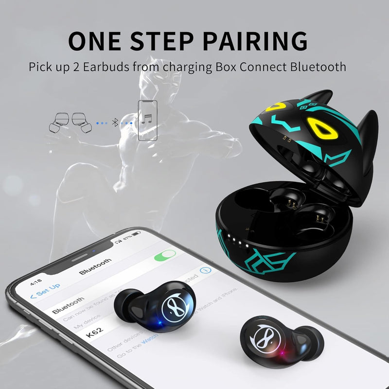 AMAFACE Gaming Bluetooth Kopfhörer, Kabellos in Ear Bluetooth 5.0 Wireless Earbuds mit Stereoklang,3