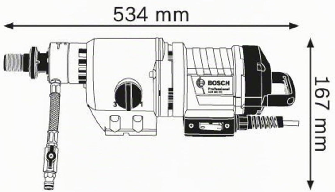 Bosch Professional Nass-Diamantbohrmaschine GDB 350 WE (350 mm Bohrbereich, 3-Gang Getriebe, 3.200 W