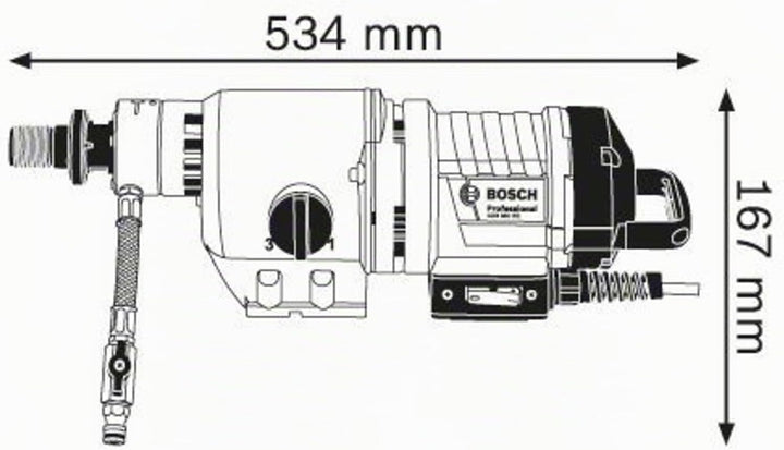Bosch Professional Nass-Diamantbohrmaschine GDB 350 WE (350 mm Bohrbereich, 3-Gang Getriebe, 3.200 W