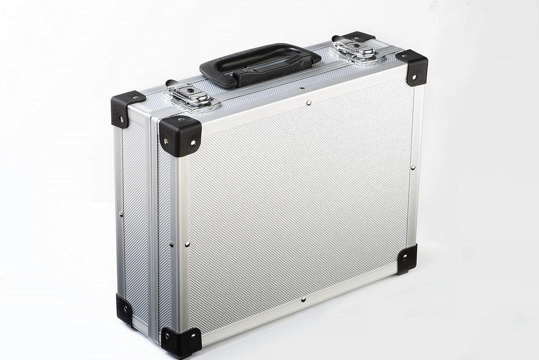 MC.Sammler Alu Münzenkoffer Münzkoffer inkl 5 Münztableaus für 110 Münzen 46mm Ø (110 Fächer - 46mm