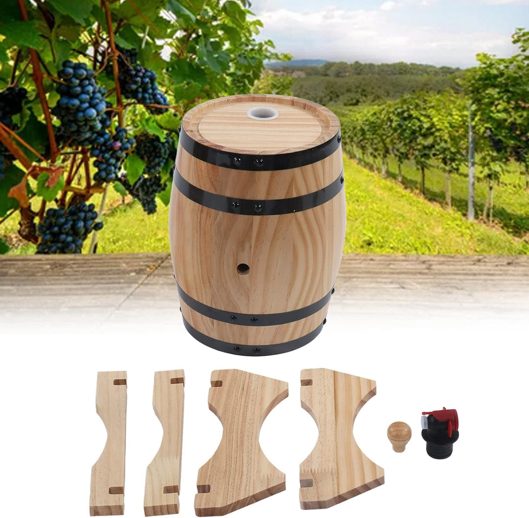 Fass aus Holz, Whiskyfässer, Barrique aus Eicheneiche, Kiefernfässer für Wein mit Wasserhahn, Stopfe