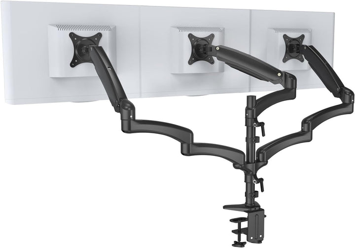 HFTEK - Monitorarm - Triple - Halterung Halter Tischhalterung für 3 Bildschirme von 15 - 27 Zoll mit