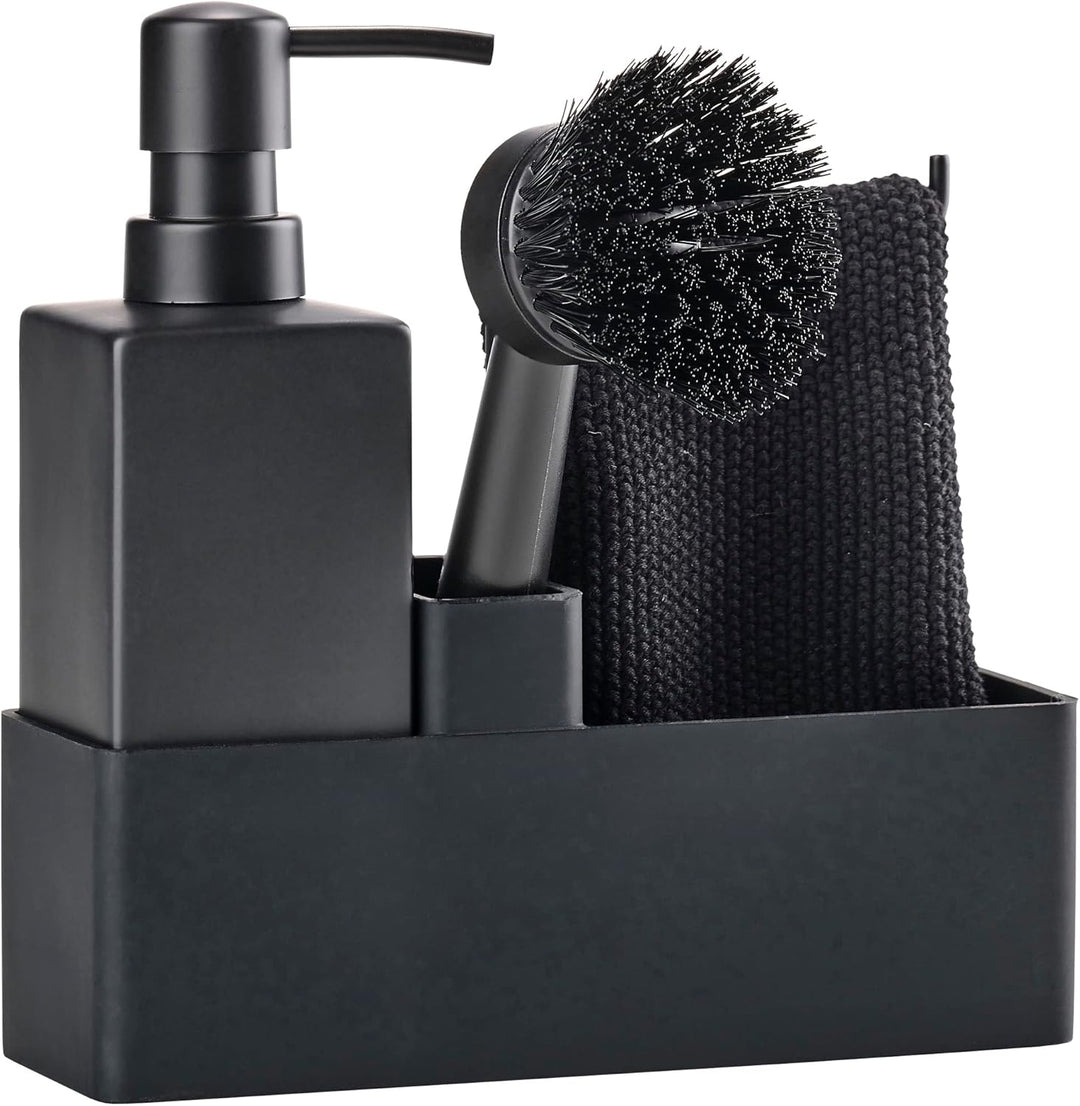 Zone Denmark Geschirrspülset, Spülorganizer mit Seifenspender/Spülmittelspender, Spültuch und Spülbü