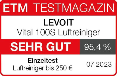 LEVOIT HEPA Luftreiniger Allergiker für 52㎡ Wohnung Raucherzimmer, 23dB Air Purifier mit Staub-&Lich
