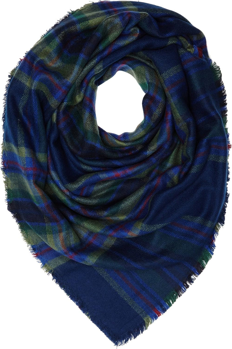 Lee Damen Schal Check Scarf, Blau (Navy Darkness ML), One size (Herstellergrösse: 88)