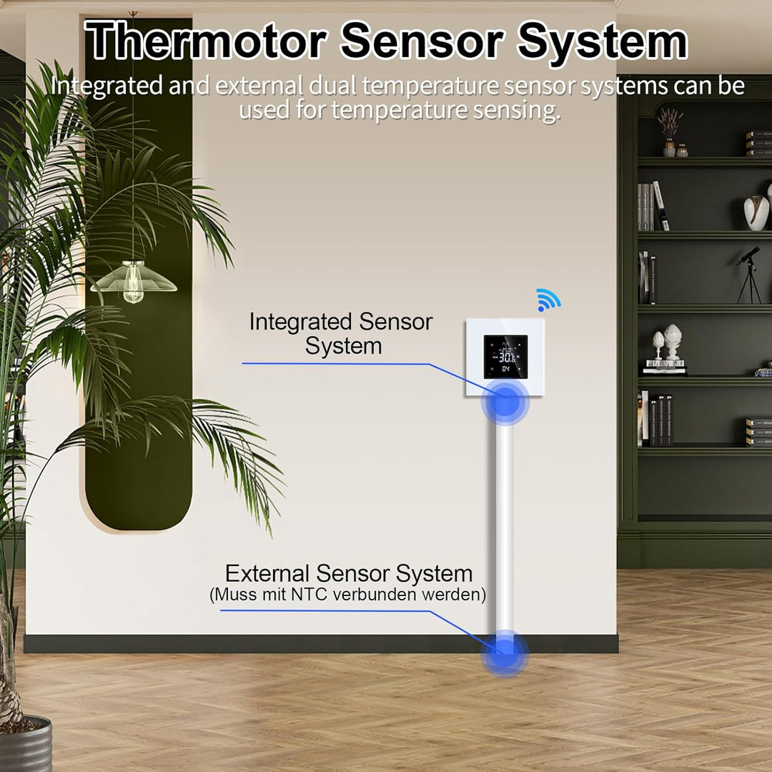 Smart Thermostat Heizung Weiss Bodenheizkammer mit Alexa Echo, Google Assistant Konstante Temperatur