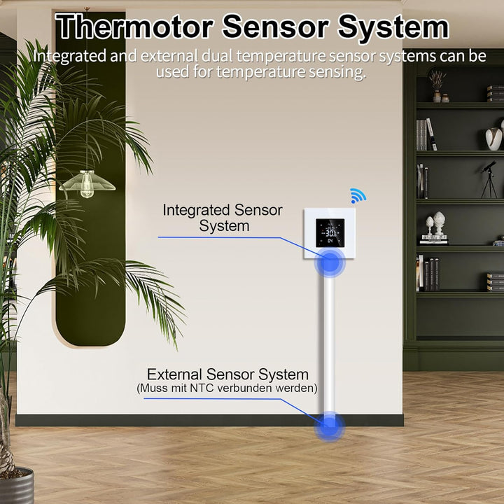 Smart Thermostat Heizung Weiss Bodenheizkammer mit Alexa Echo, Google Assistant Konstante Temperatur
