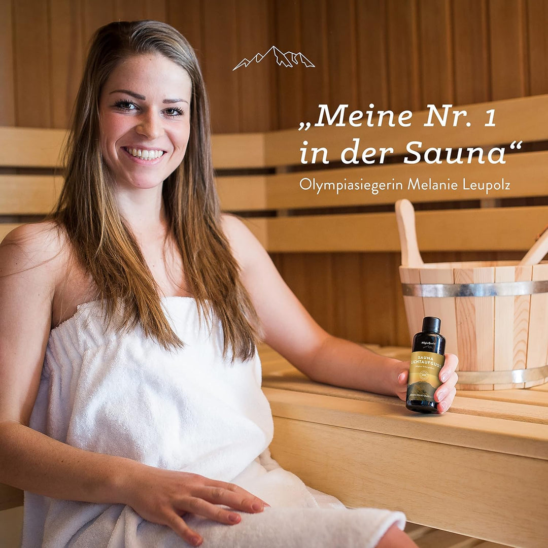 AllgäuQuelle® Saunaduft Aufguss mit [100% Bio Öle] verschiedene Düfte - Das Saunaöl Konzentrat für e