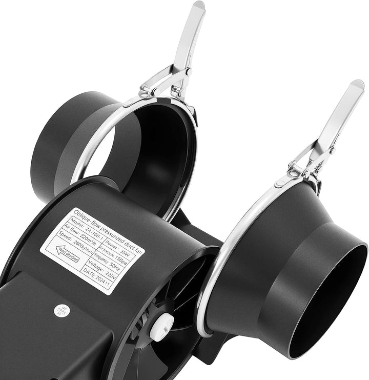 Abluftkanallüfter, 2600RPM 35W 220V Regelbar Rohrventilator Rauchabzug RohrlüfterAbluftventilator Le