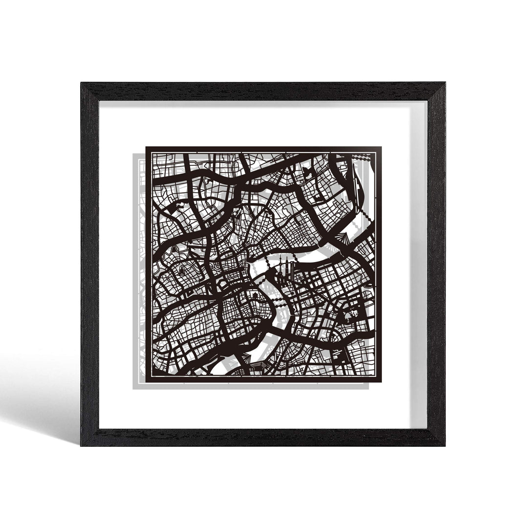 O3 DESIGN STUDIO - Marco de Papel para mapas, 22,8 x 22,8 cm, en Caja de Regalo, Fondo, autocambiant