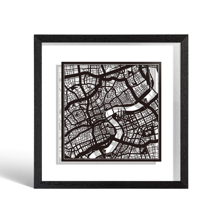 O3 DESIGN STUDIO - Marco de Papel para mapas, 22,8 x 22,8 cm, en Caja de Regalo, Fondo, autocambiant
