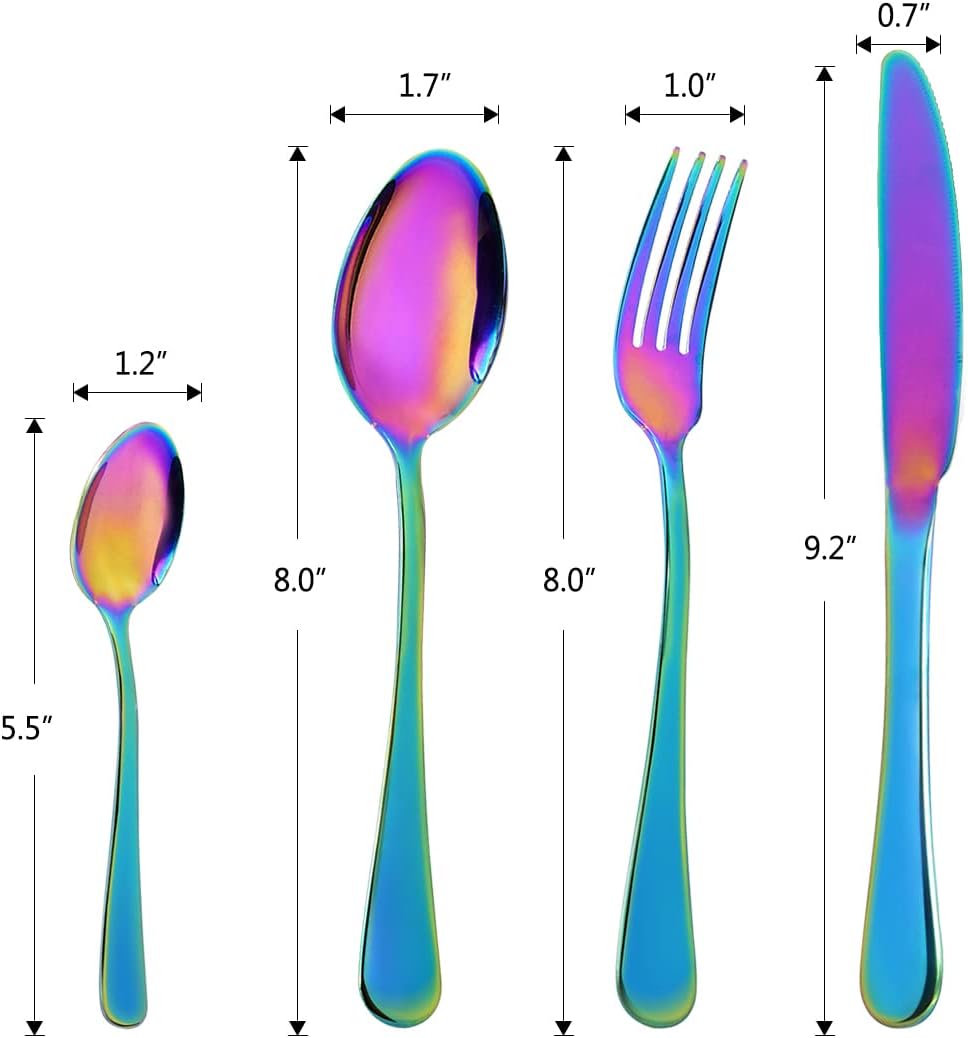 OBR KING 16-teilig Besteck Set Edelstahl Utensilien Inklusive Löffel Messer und Gabel Geschirr Set S