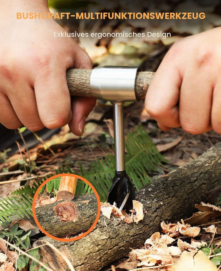Bushcraft Gear for Survival, Bushscraft Hand Auger, Survival Tools,Bushcraft Auger,Scotch Eye Wood A