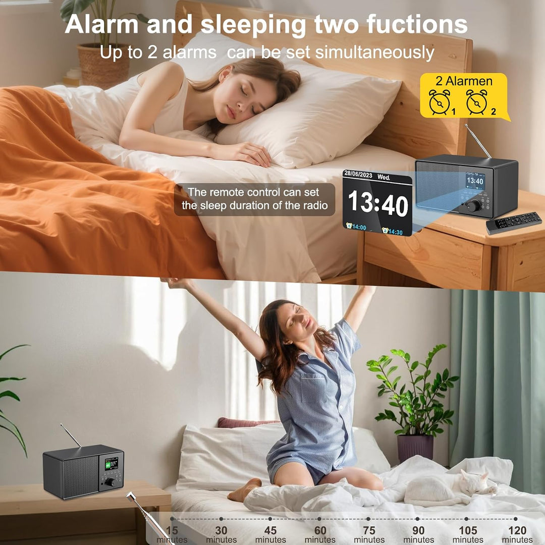 DAB+/FM Digitalradio mit Bluetooth 5.0,DAB Plus Nostalgie Radio,Küchenradio Vintage-Radiowecker mit