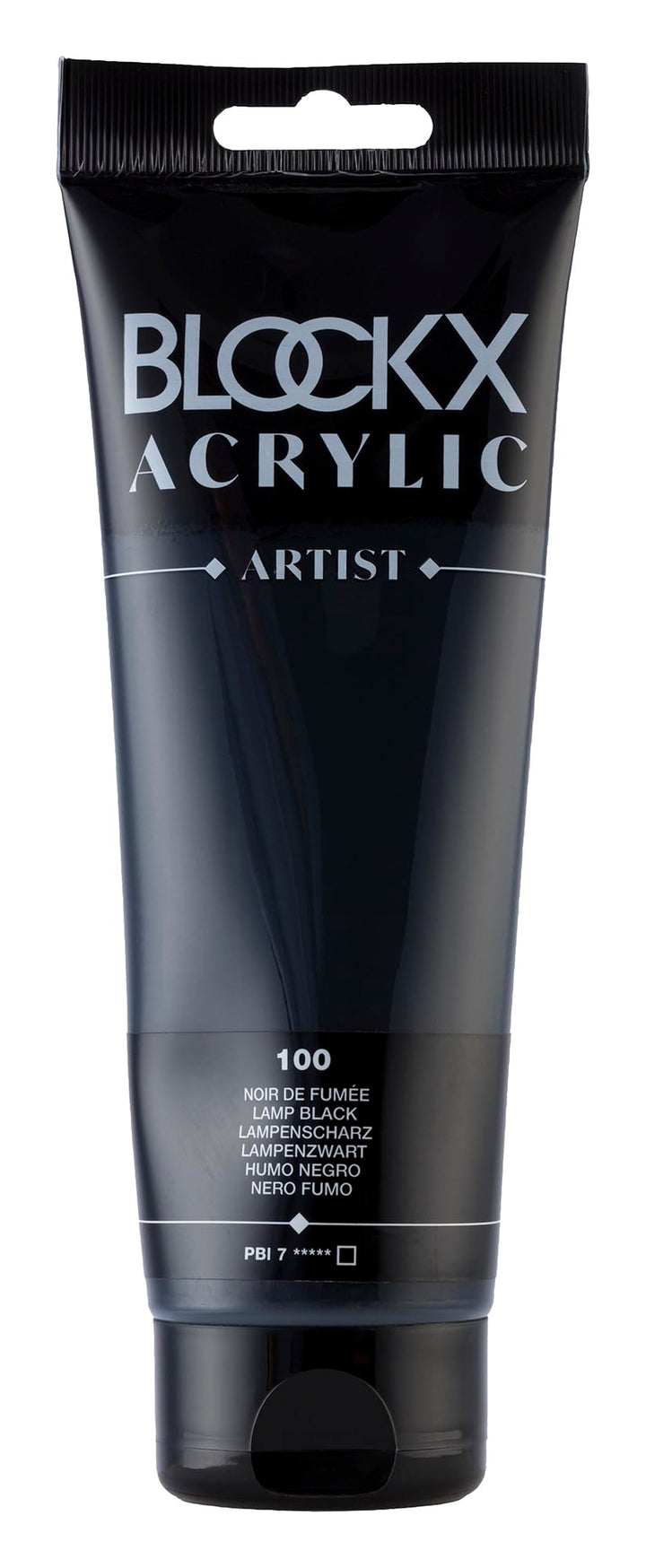 Blockx 61100BXC - Tube 250ml, feine Acrylfarbe, Acrylic Artist, deckend und satiniert, PBI 7 Rauchsc