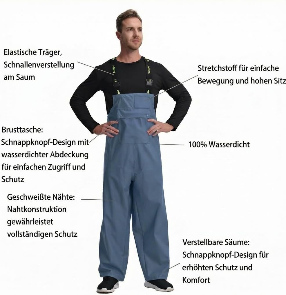 Workwear Regenlatzhose Herren Wasserdicht - 12000mm Regenhose, Arbeitshose für Baustelle, Outdoor, F