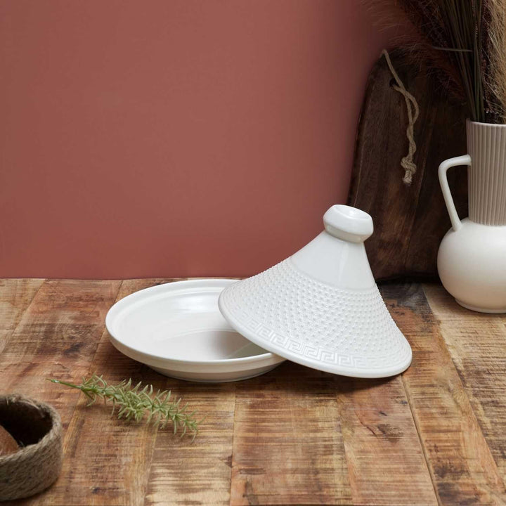 HOME DECO FACTORY, KA0280, Ceramic Presentation Tagine 25.5 cm - Elegant Cooking Utensil and Serving