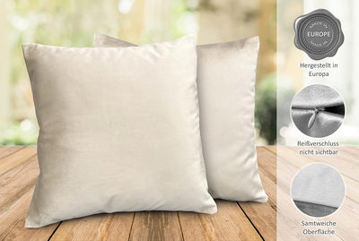 BEAUTEX Lea Samt Kissenhüllen 2er Set, Premium Kissenbezug, Sofa- und Dekokissen, Grösse und Farbe w